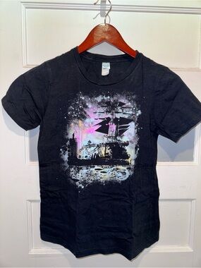Kids Black Graphic Ship Tee